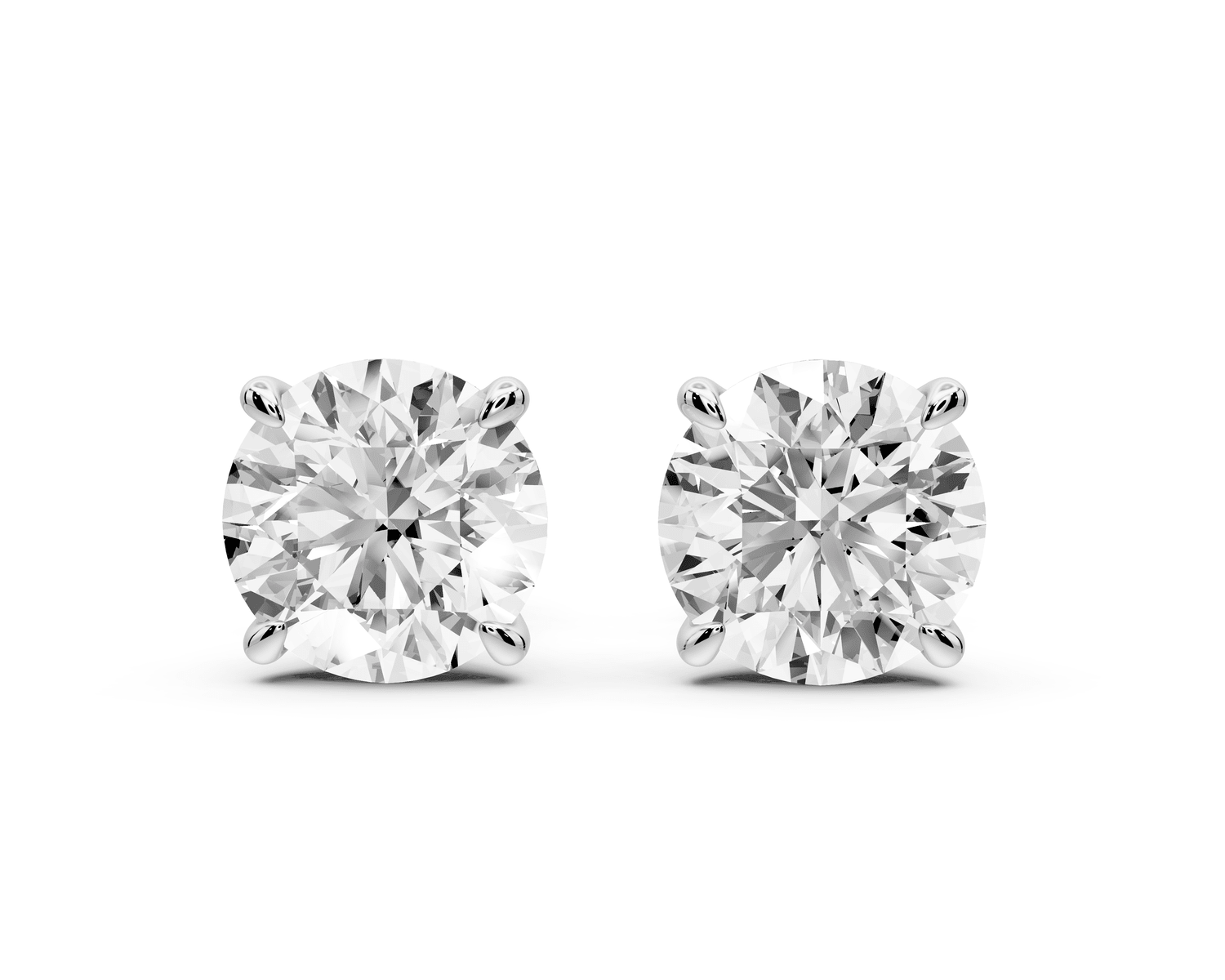 Este - 4ct 14k white gold Round - Cut Diamond Stud Earrings - Mr. Alex Jewelry