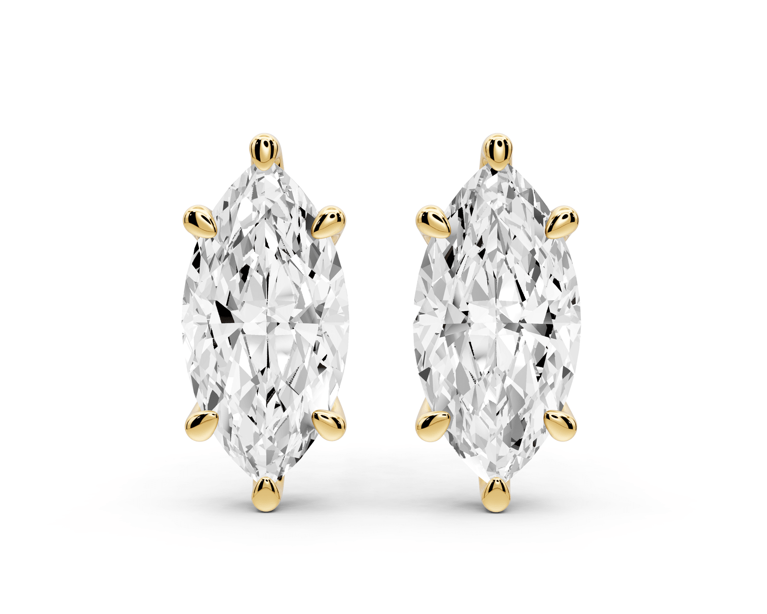Este - 4ct 14k yellow gold Marquise - Cut Diamond Stud Earrings - Mr. Alex Jewelry