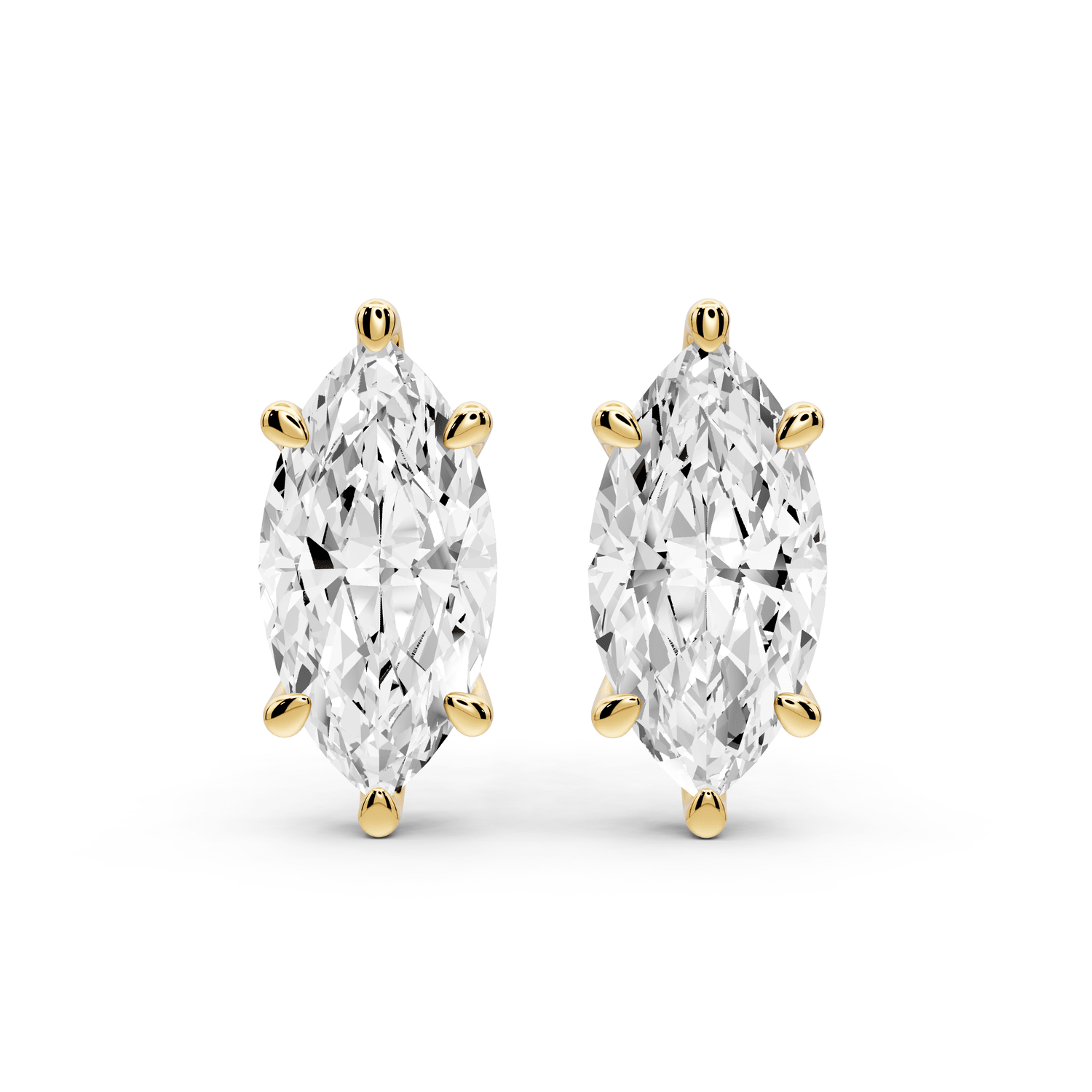 Este - 4ct 14k yellow gold Marquise - Cut Diamond Stud Earrings - Mr. Alex Jewelry