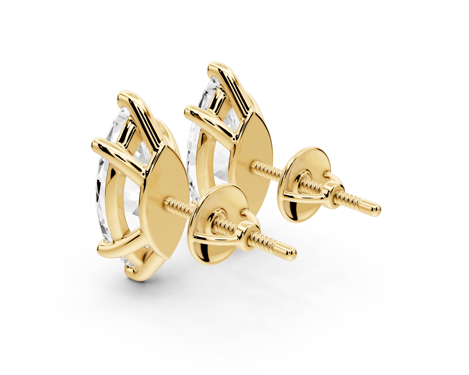 Este - 4ct 14k yellow gold Marquise - Cut Diamond Stud Earrings - Mr. Alex Jewelry