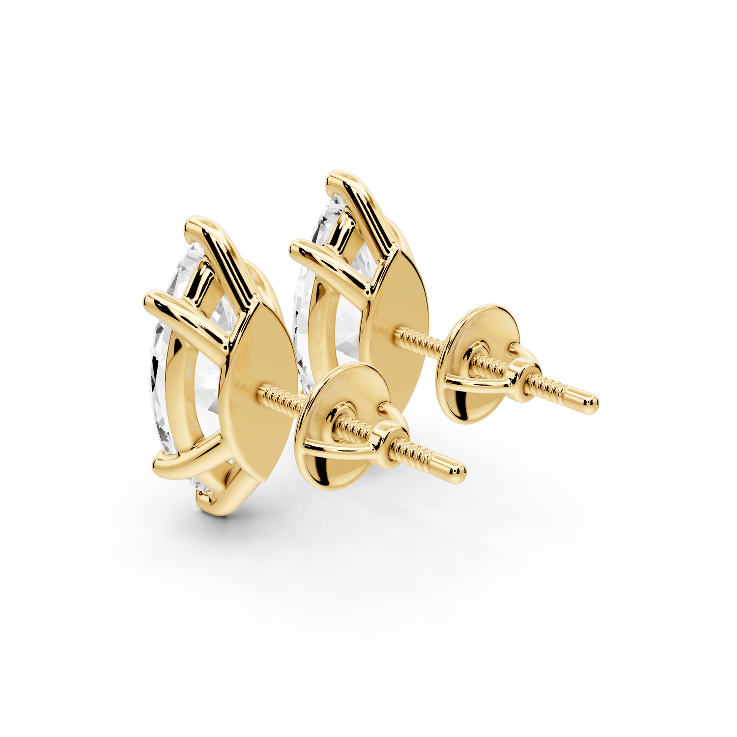 Este - 4ct 14k yellow gold Marquise - Cut Diamond Stud Earrings - Mr. Alex Jewelry