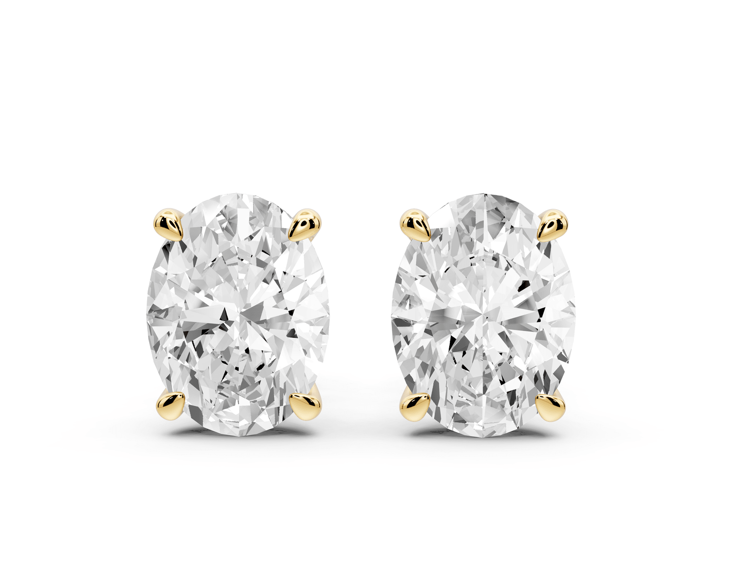 Este - 4ct 14k yellow gold Oval - Cut Diamond Stud Earrings - Mr. Alex Jewelry