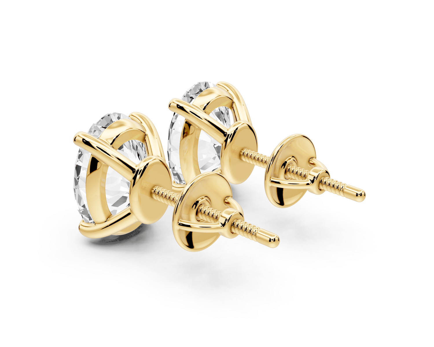 Este - 4ct 14k yellow gold Oval - Cut Diamond Stud Earrings - Mr. Alex Jewelry