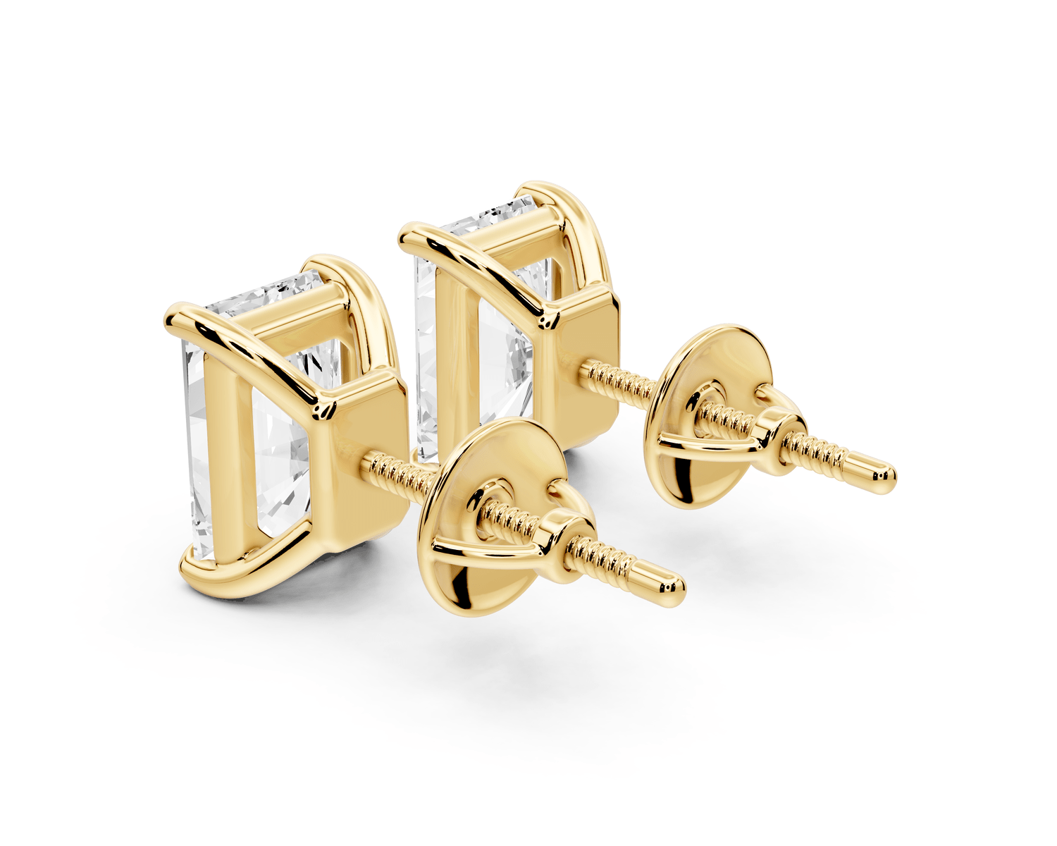 Este - 4ct 14k yellow gold Radiant - Cut Diamond Stud Earrings - Mr. Alex Jewelry