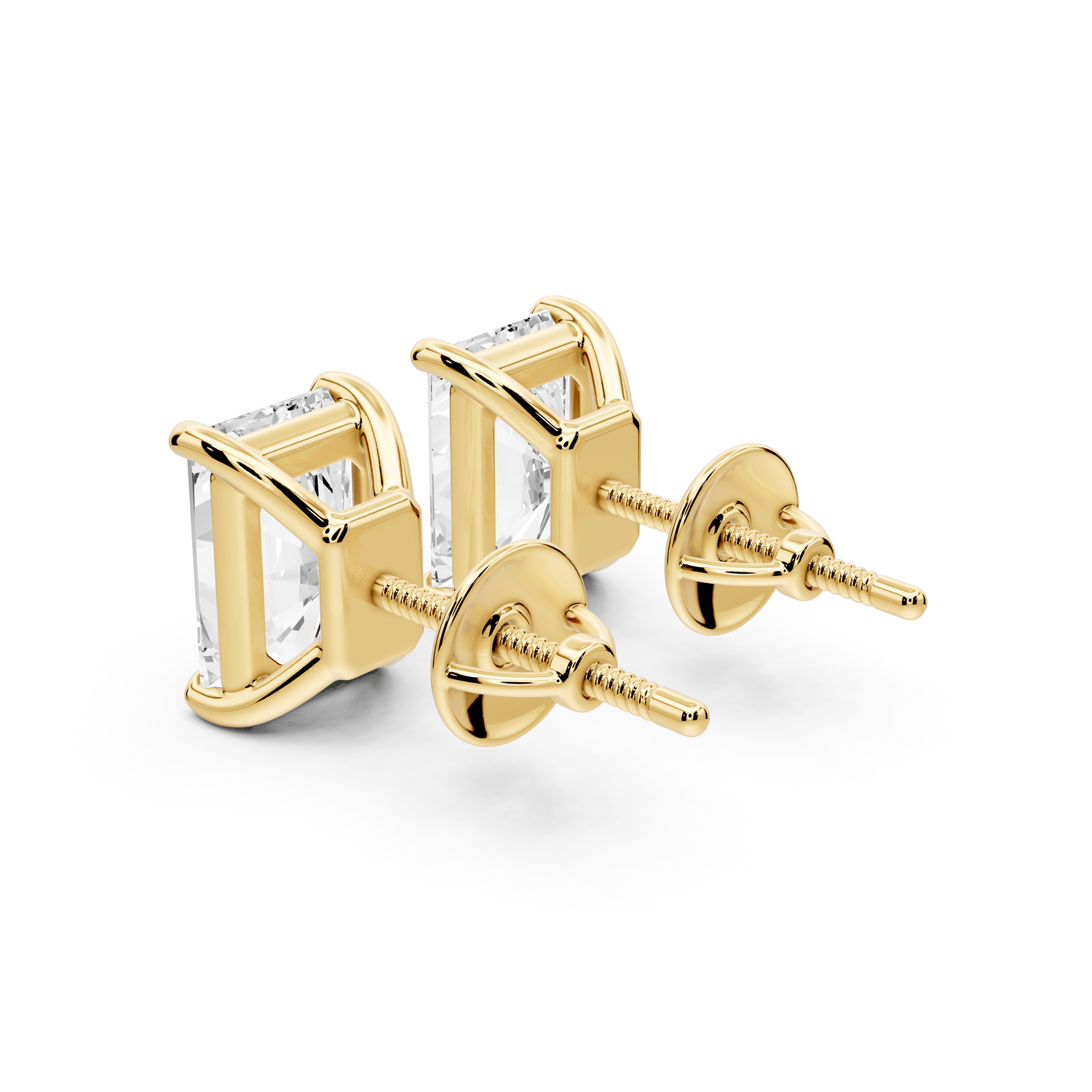 Este - 4ct 14k yellow gold Radiant - Cut Diamond Stud Earrings - Mr. Alex Jewelry