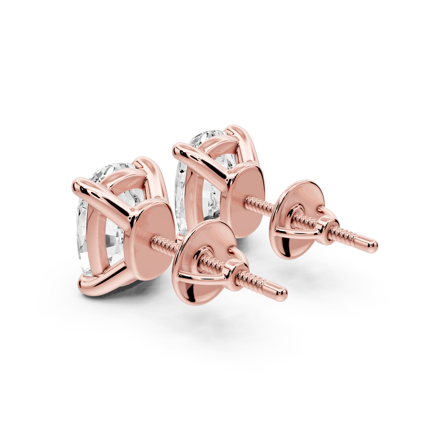 Este - 5ct 14k rose gold Elgcushion - Cut Diamond Stud Earrings - Mr. Alex Jewelry