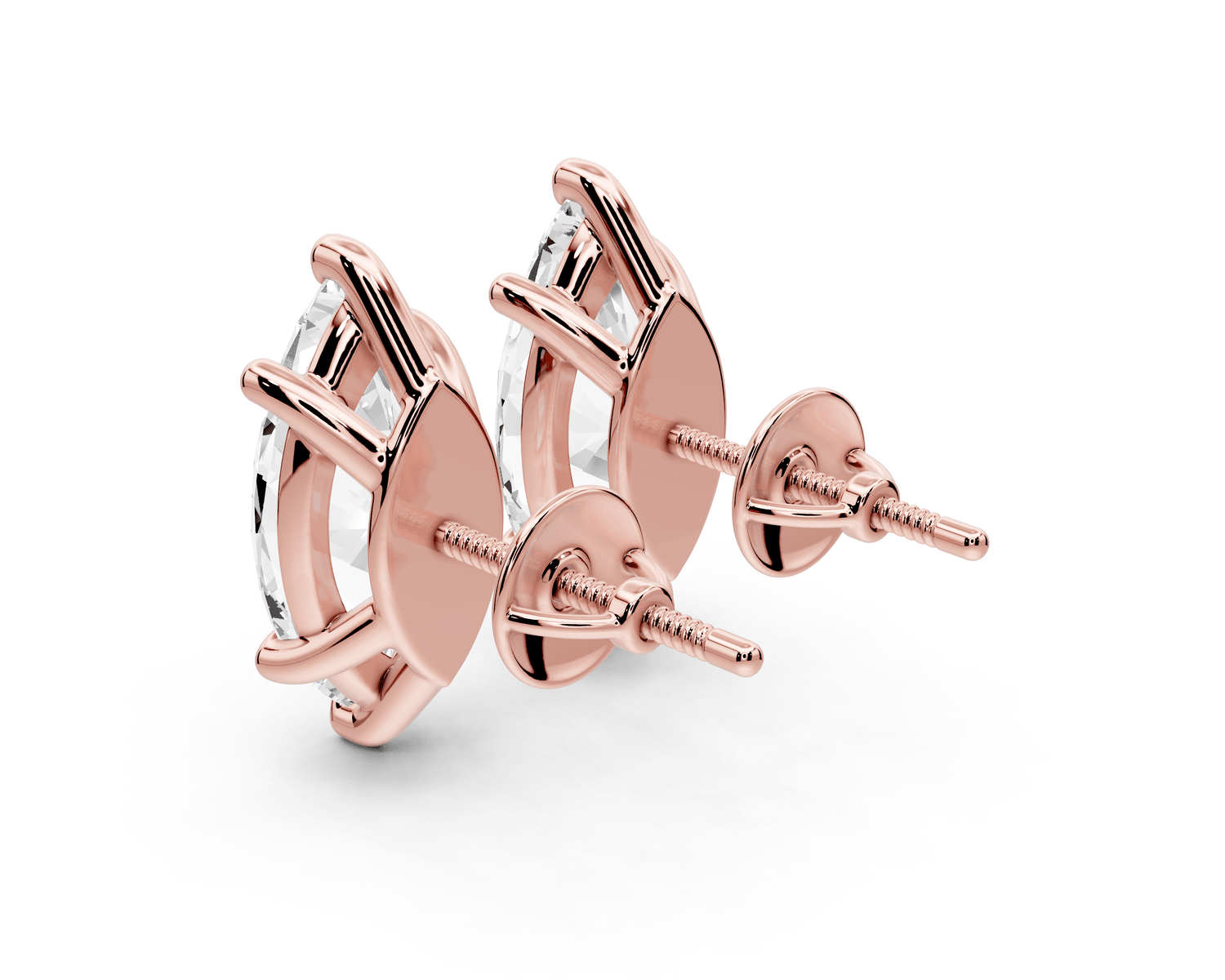 Este - 5ct 14k rose gold Marquise - Cut Diamond Stud Earrings - Mr. Alex Jewelry