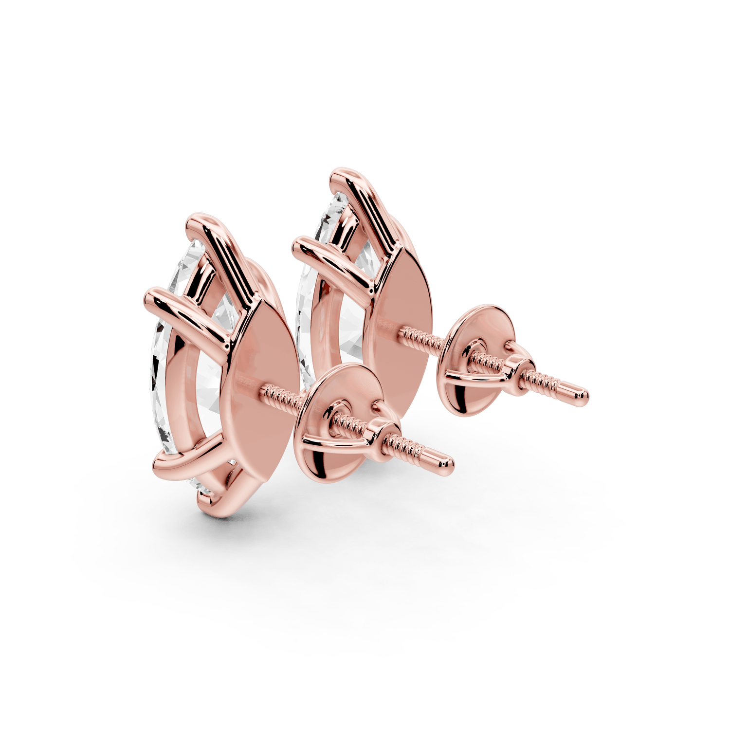 Este - 5ct 14k rose gold Marquise - Cut Diamond Stud Earrings - Mr. Alex Jewelry