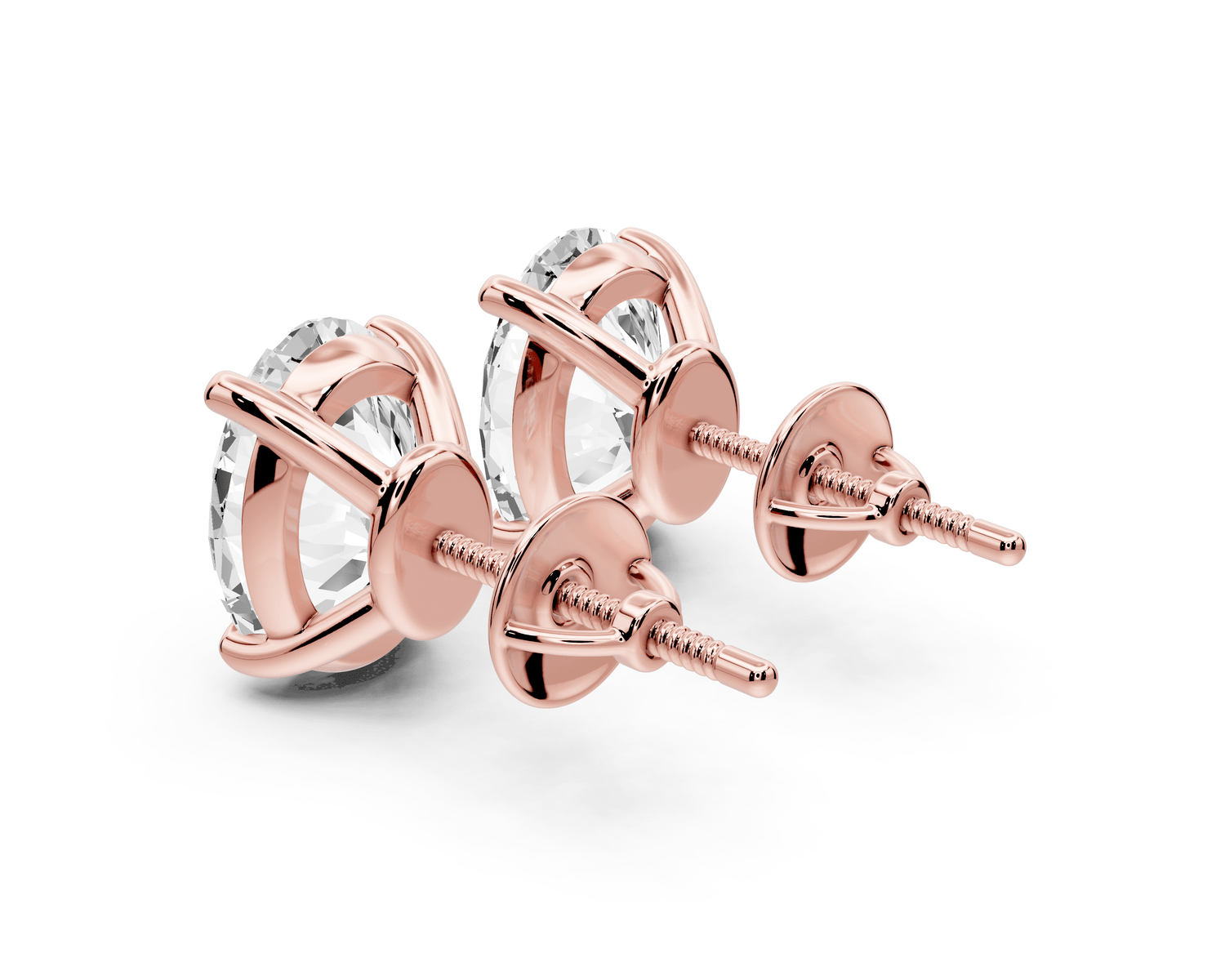 Este - 5ct 14k rose gold Oval - Cut Diamond Stud Earrings - Mr. Alex Jewelry