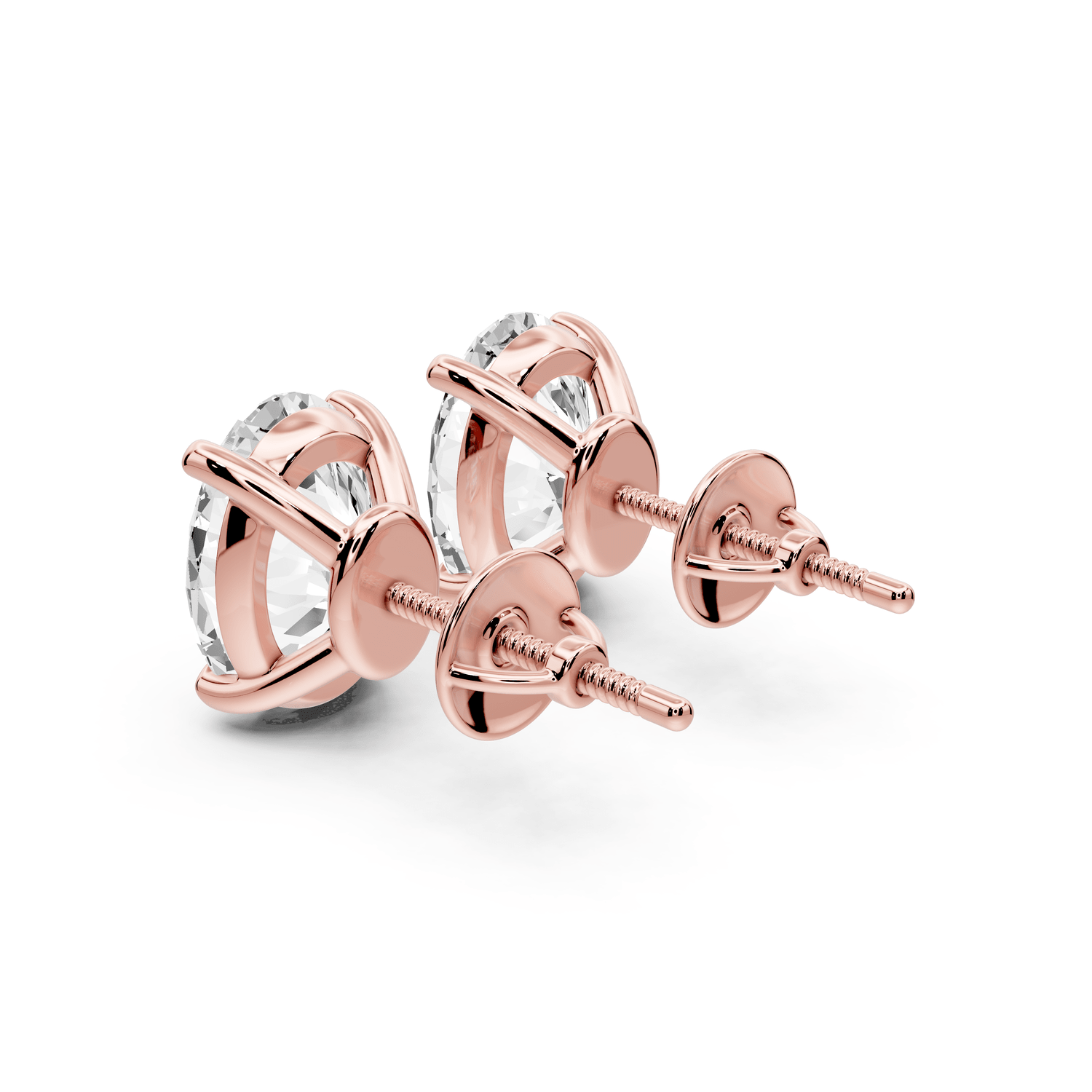 Este - 5ct 14k rose gold Oval - Cut Diamond Stud Earrings - Mr. Alex Jewelry