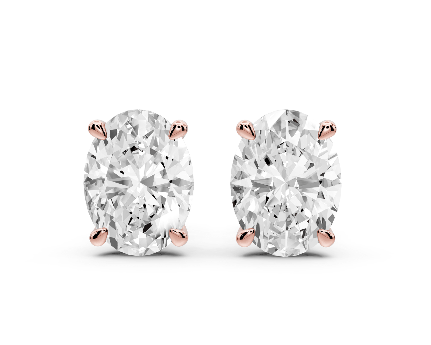 Este - 5ct 14k rose gold Oval - Cut Diamond Stud Earrings - Mr. Alex Jewelry