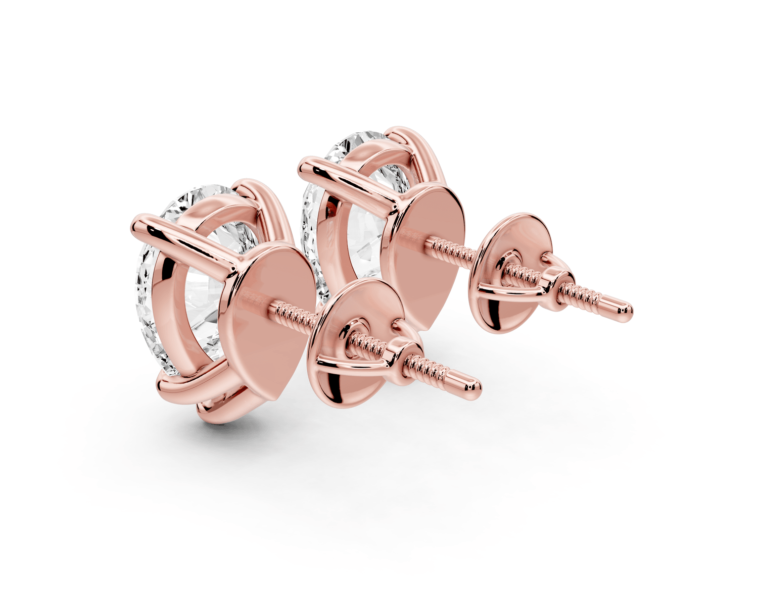 Este - 5ct 14k rose gold Pear - Cut Diamond Stud Earrings - Mr. Alex Jewelry