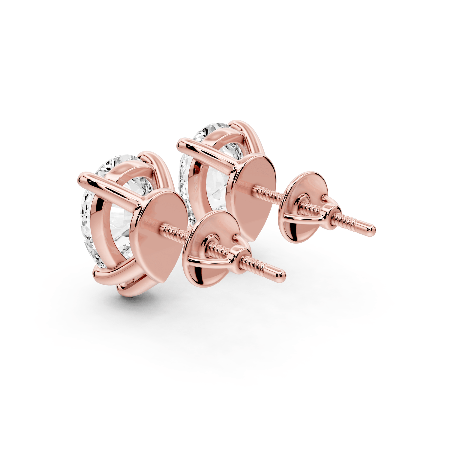 Este - 5ct 14k rose gold Pear - Cut Diamond Stud Earrings - Mr. Alex Jewelry