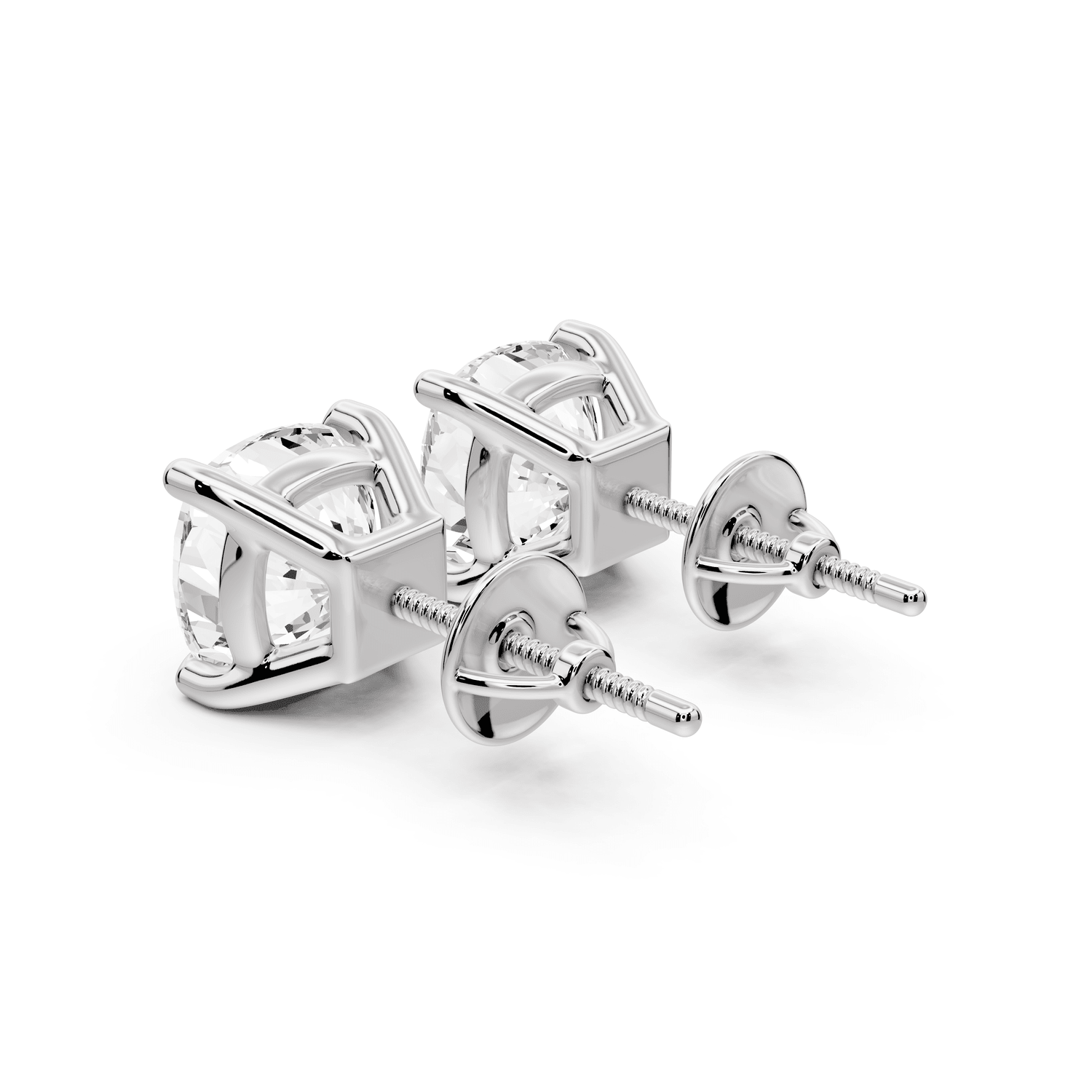 Este - 5ct 14k white gold Cushion - Cut Diamond Stud Earrings - Mr. Alex Jewelry