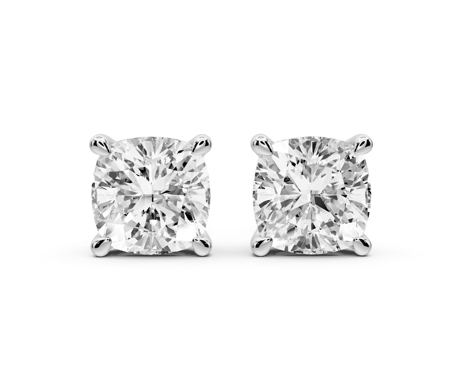 Este - 5ct 14k white gold Cushion - Cut Diamond Stud Earrings - Mr. Alex Jewelry