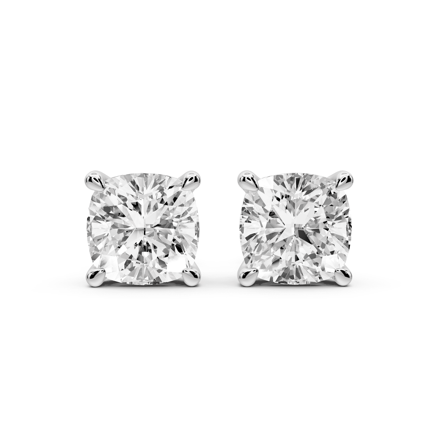 Este - 5ct 14k white gold Cushion - Cut Diamond Stud Earrings - Mr. Alex Jewelry