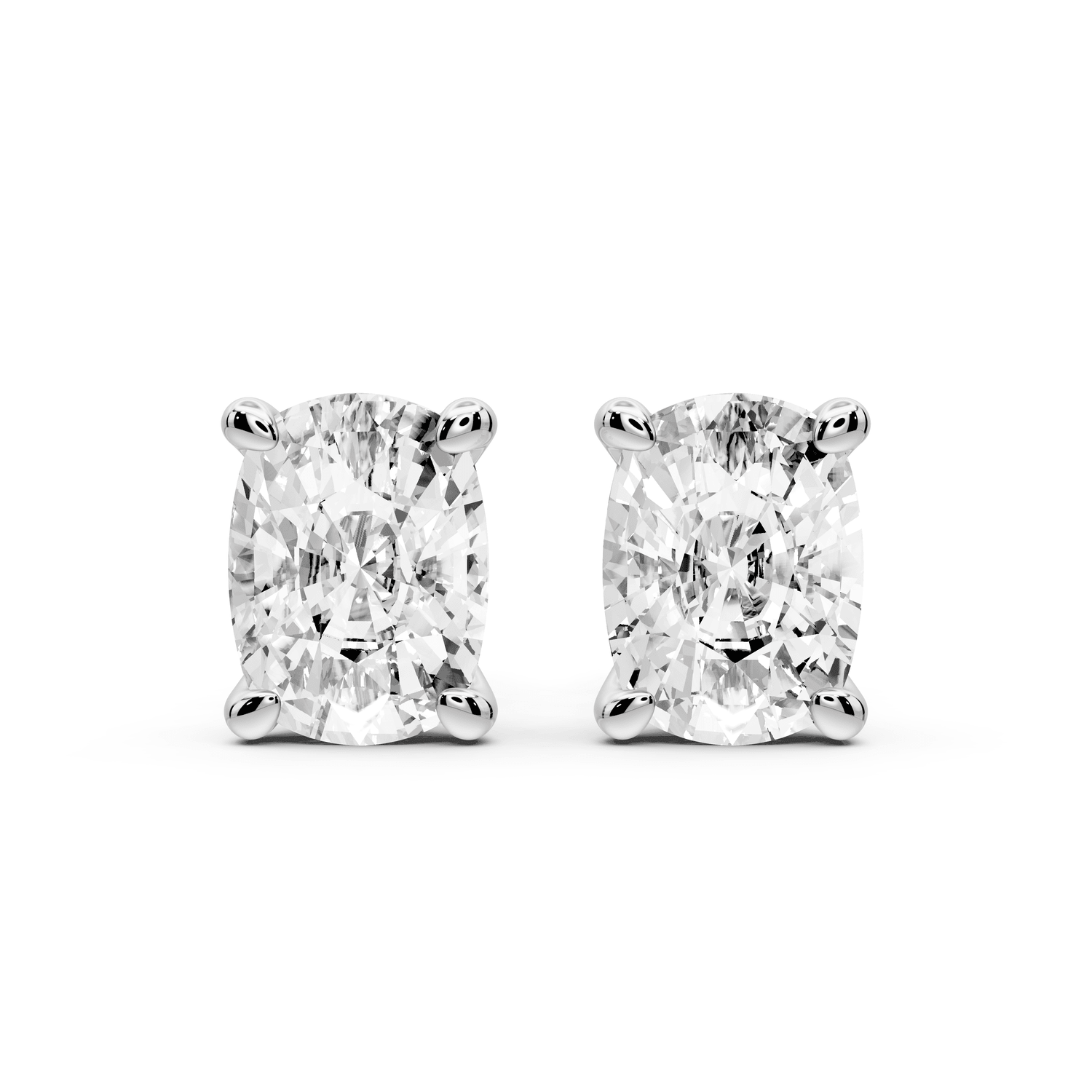 Este - 5ct 14k white gold Elgcushion - Cut Diamond Stud Earrings - Mr. Alex Jewelry