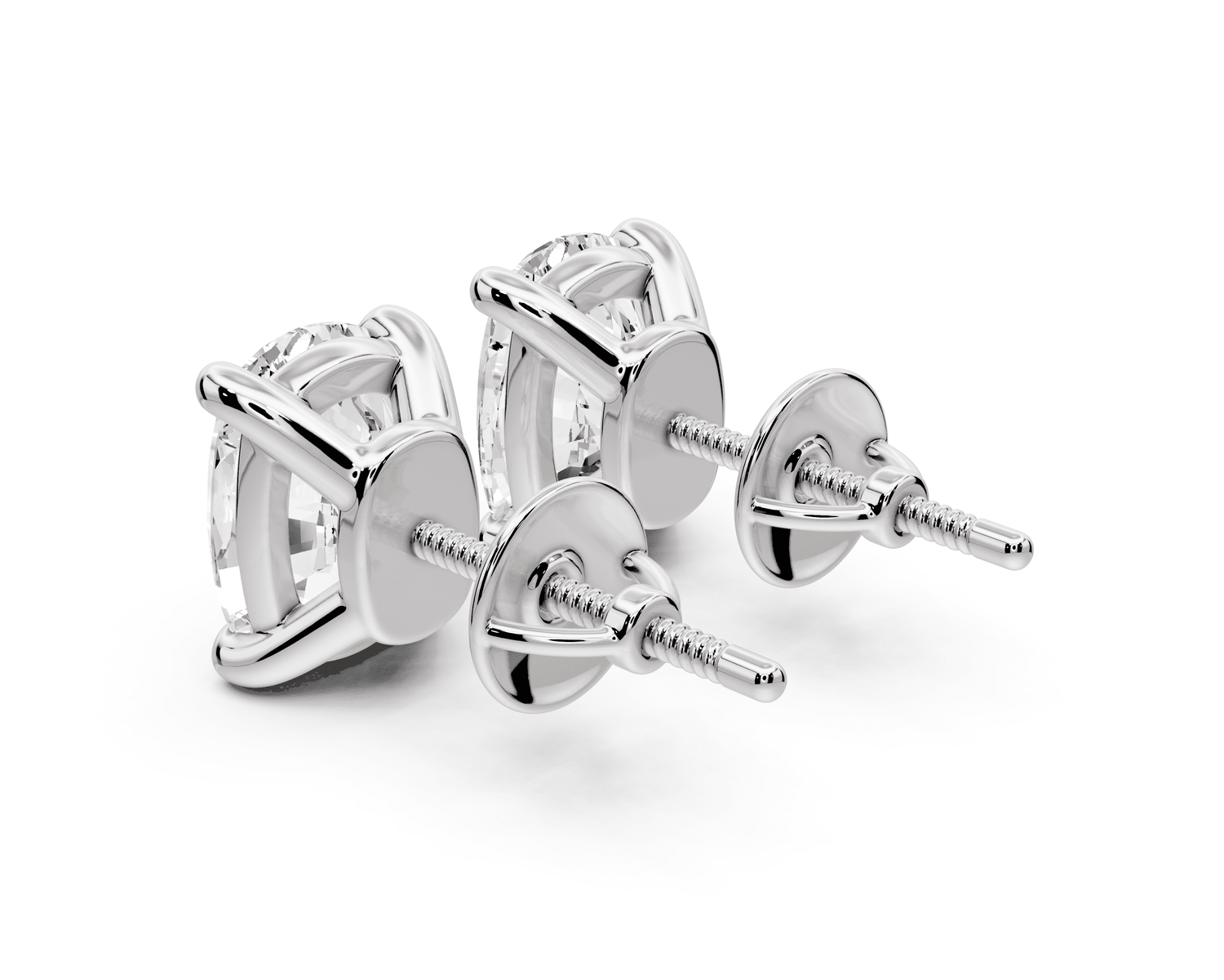Este - 5ct 14k white gold Elgcushion - Cut Diamond Stud Earrings - Mr. Alex Jewelry