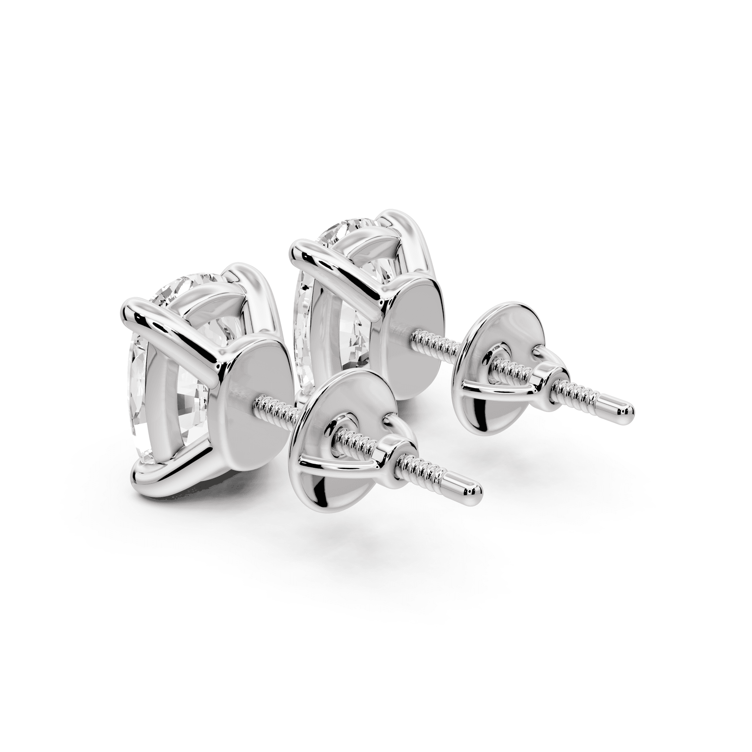 Este - 5ct 14k white gold Elgcushion - Cut Diamond Stud Earrings - Mr. Alex Jewelry