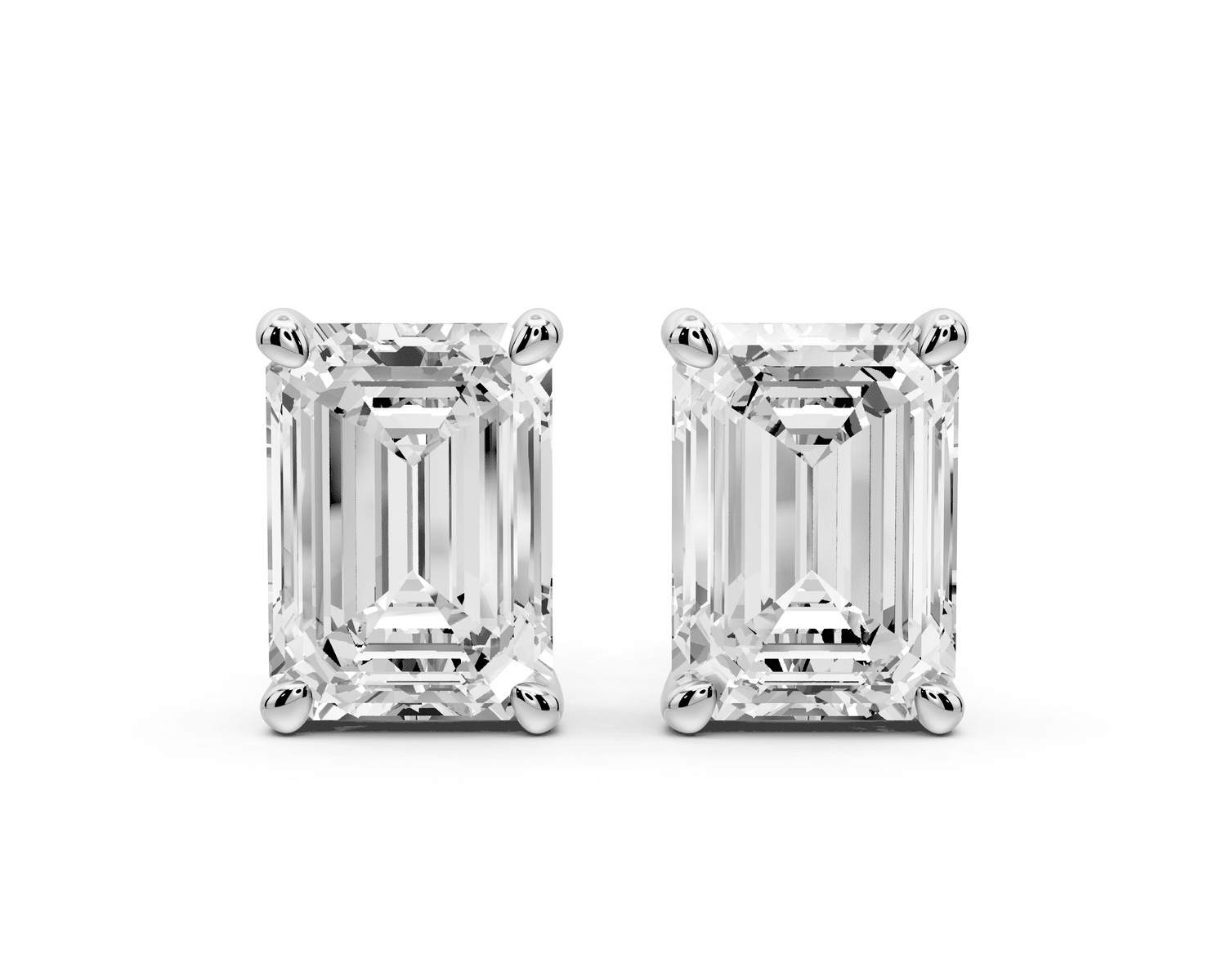 Este - 5ct 14k white gold Emerald - Cut Diamond Stud Earrings - Mr. Alex Jewelry