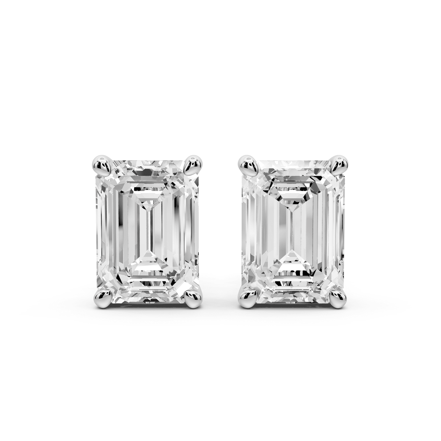 Este - 5ct 14k white gold Emerald - Cut Diamond Stud Earrings - Mr. Alex Jewelry