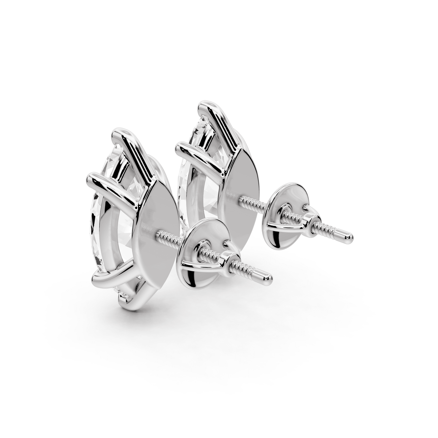 Este - 5ct 14k white gold Marquise - Cut Diamond Stud Earrings - Mr. Alex Jewelry