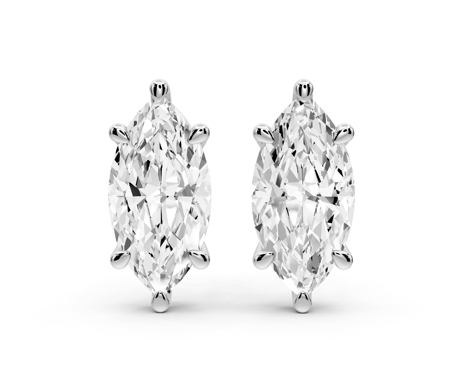 Este - 5ct 14k white gold Marquise - Cut Diamond Stud Earrings - Mr. Alex Jewelry