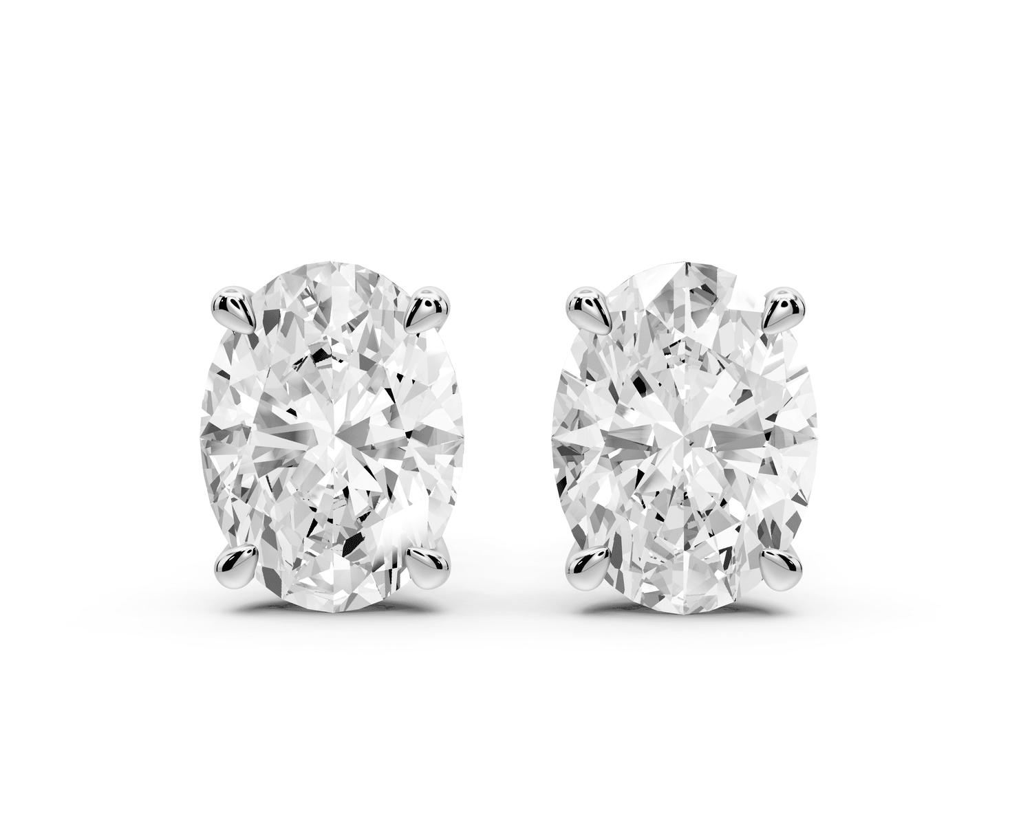 Este - 5ct 14k white gold Oval - Cut Diamond Stud Earrings - Mr. Alex Jewelry