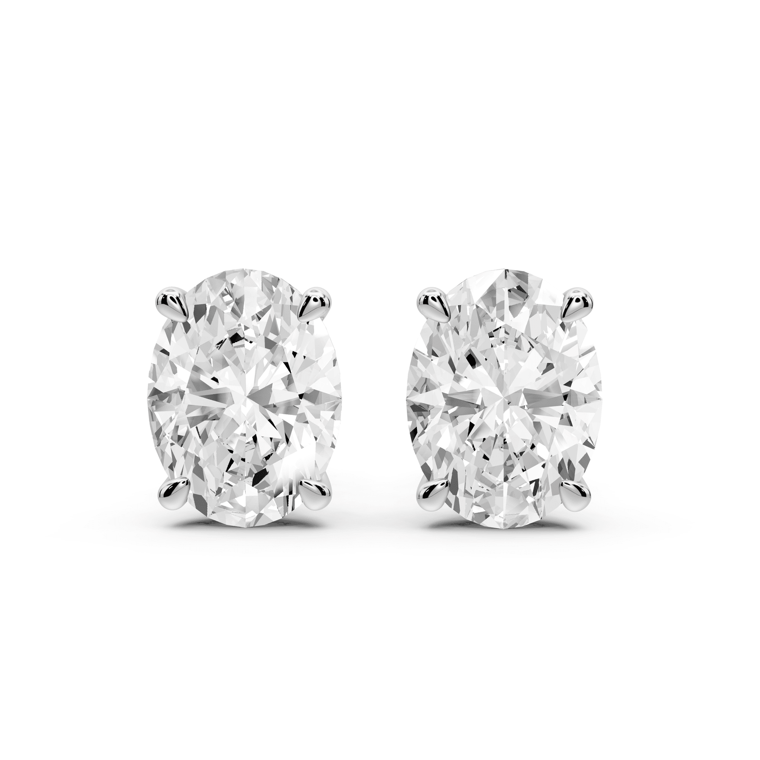 Este - 5ct 14k white gold Oval - Cut Diamond Stud Earrings - Mr. Alex Jewelry