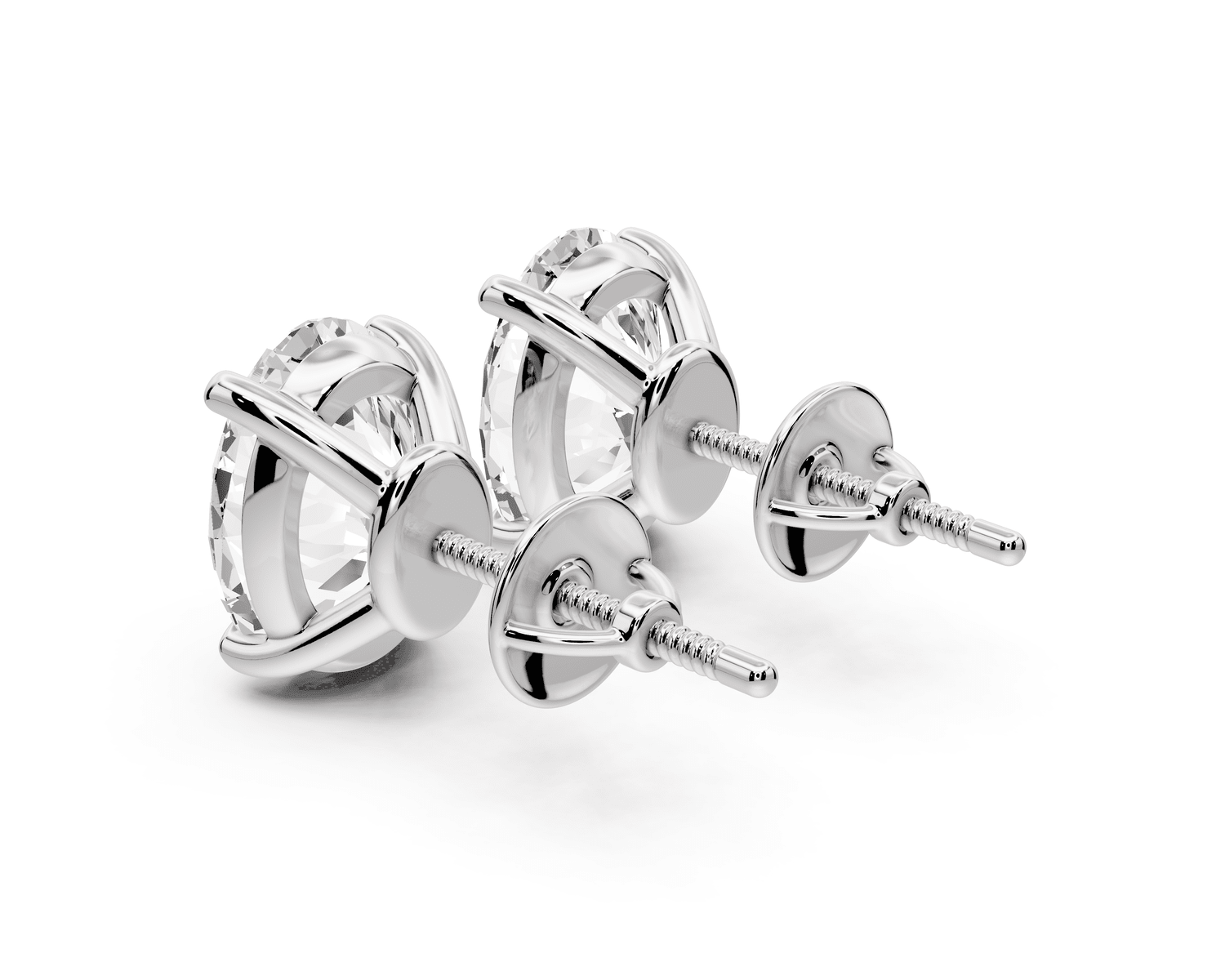 Este - 5ct 14k white gold Oval - Cut Diamond Stud Earrings - Mr. Alex Jewelry