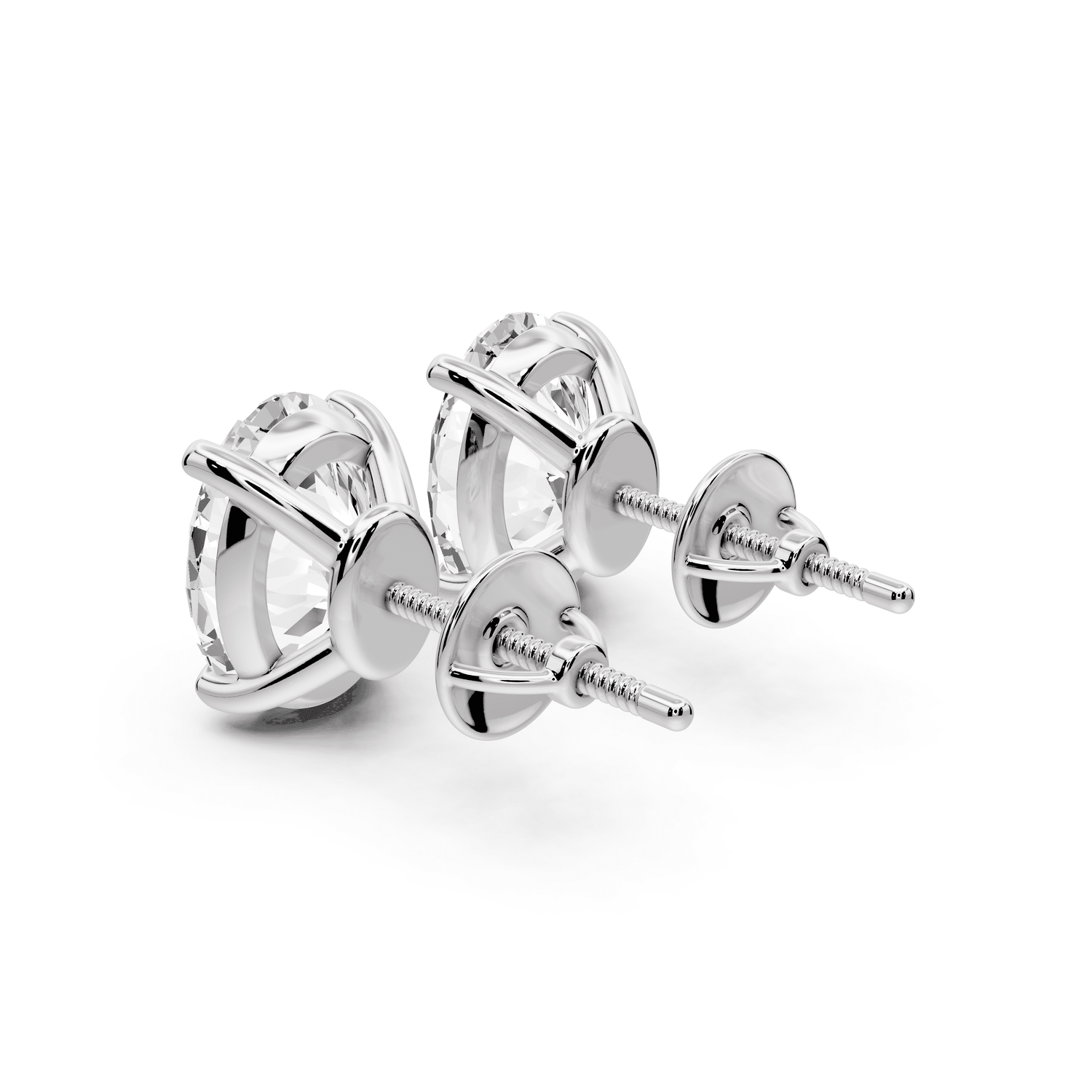 Este - 5ct 14k white gold Oval - Cut Diamond Stud Earrings - Mr. Alex Jewelry