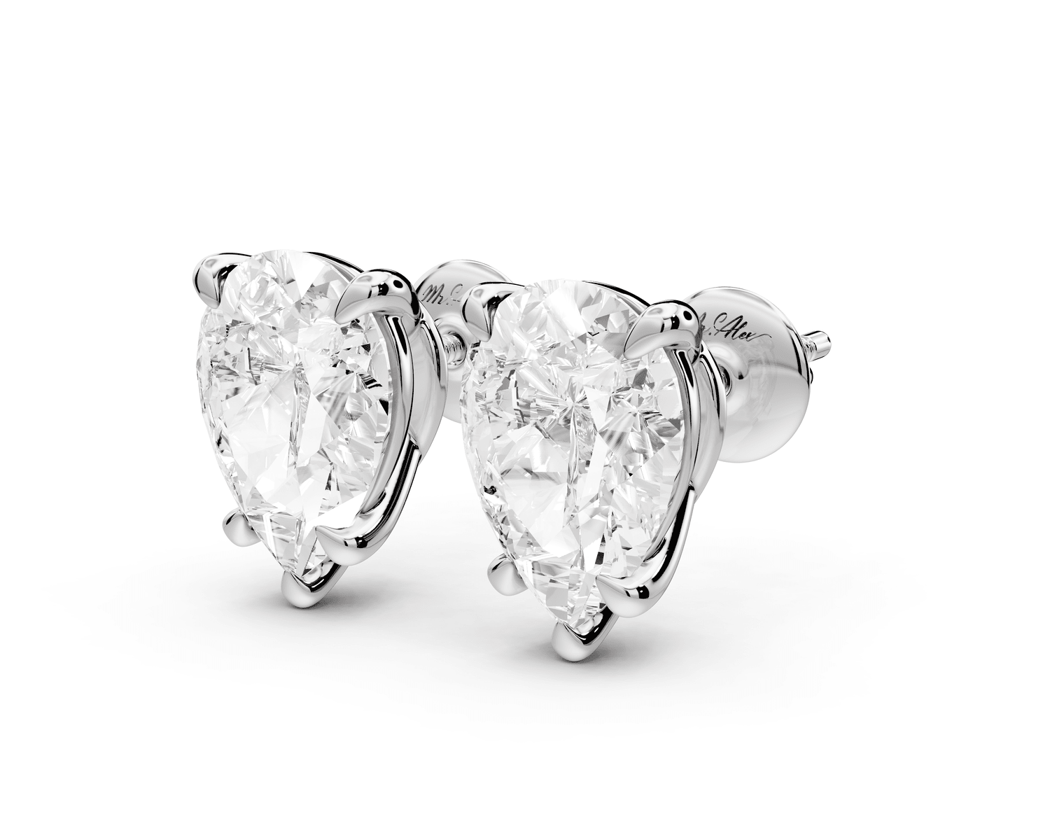 Este - 5ct 14k white gold Pear - Cut Diamond Stud Earrings - Mr. Alex Jewelry