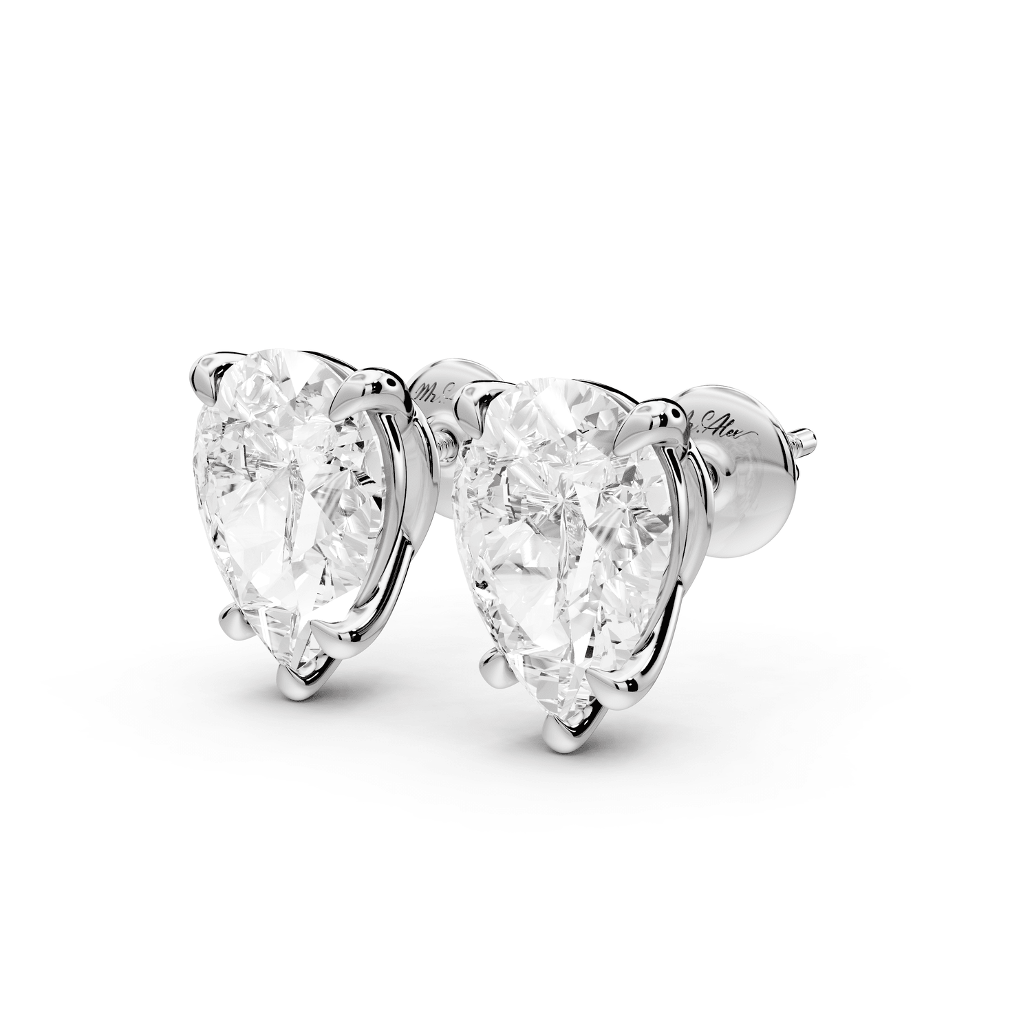 Este - 5ct 14k white gold Pear - Cut Diamond Stud Earrings - Mr. Alex Jewelry