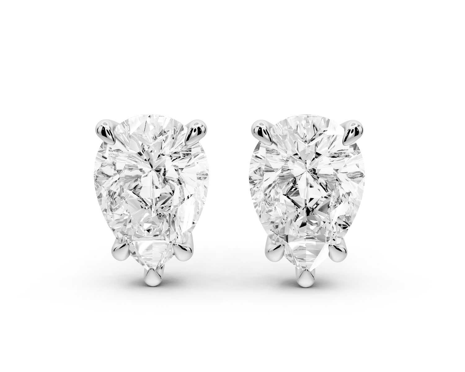 Este - 5ct 14k white gold Pear - Cut Diamond Stud Earrings - Mr. Alex Jewelry