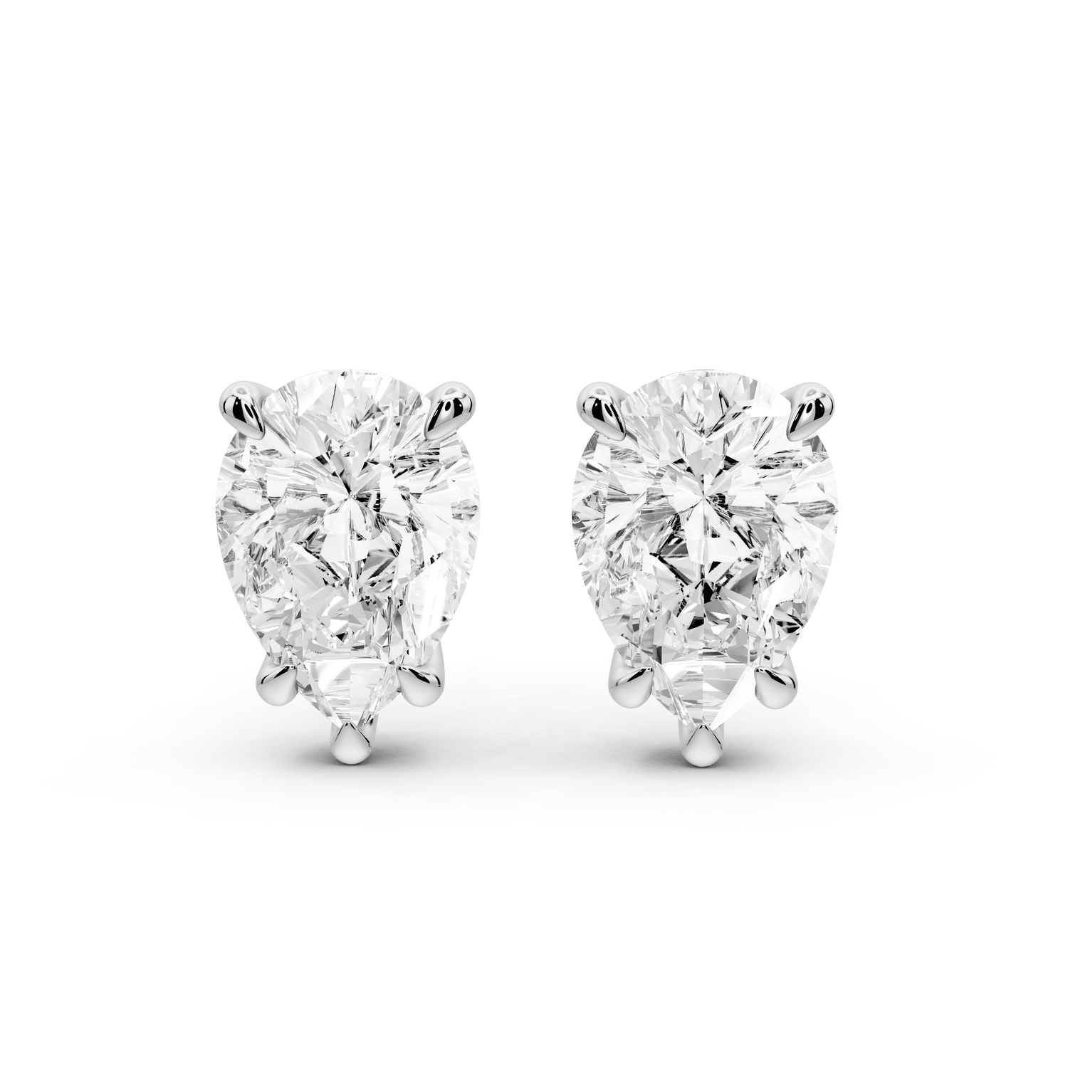 Este - 5ct 14k white gold Pear - Cut Diamond Stud Earrings - Mr. Alex Jewelry