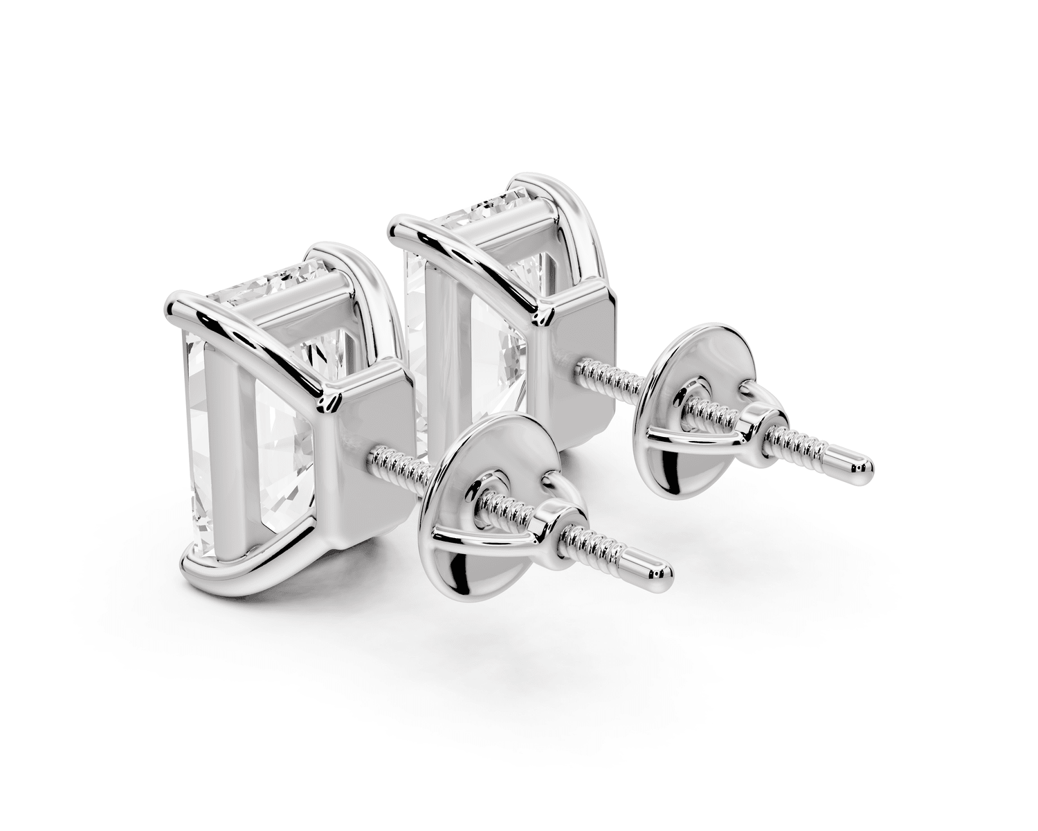 Este - 5ct 14k white gold Radiant - Cut Diamond Stud Earrings - Mr. Alex Jewelry