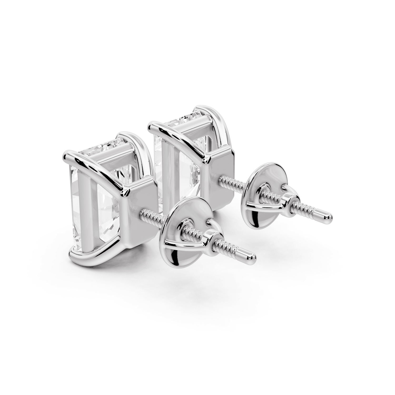 Este - 5ct 14k white gold Radiant - Cut Diamond Stud Earrings - Mr. Alex Jewelry