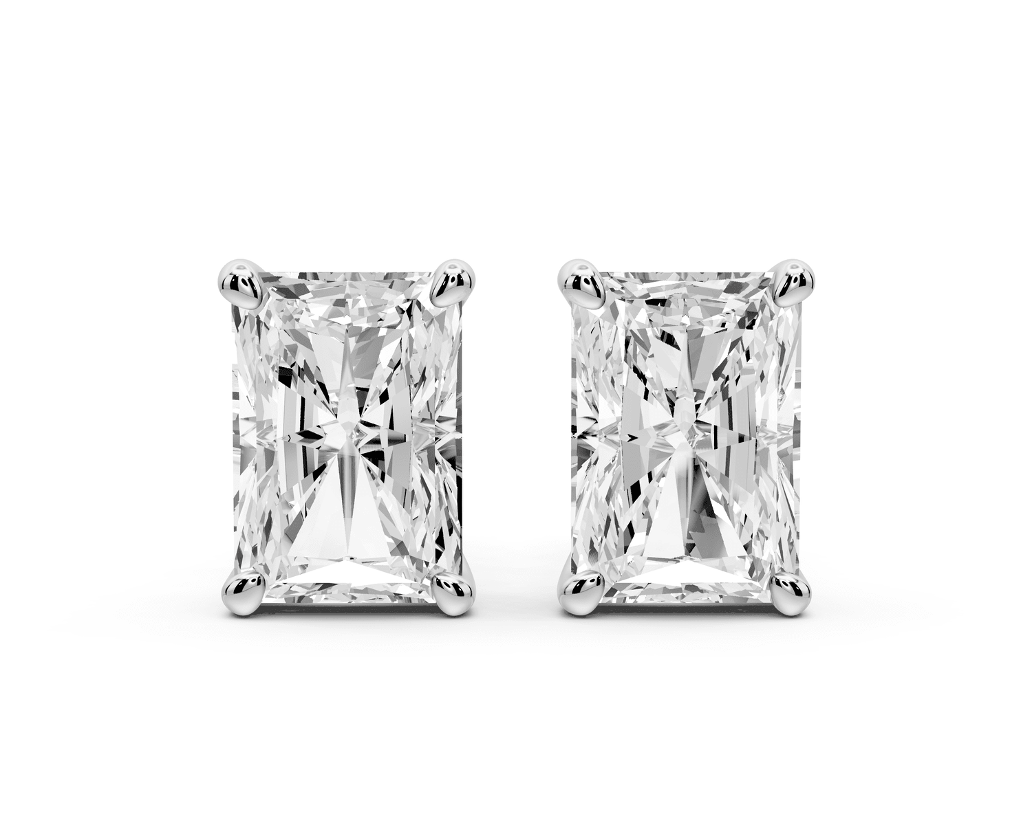 Este - 5ct 14k white gold Radiant - Cut Diamond Stud Earrings - Mr. Alex Jewelry