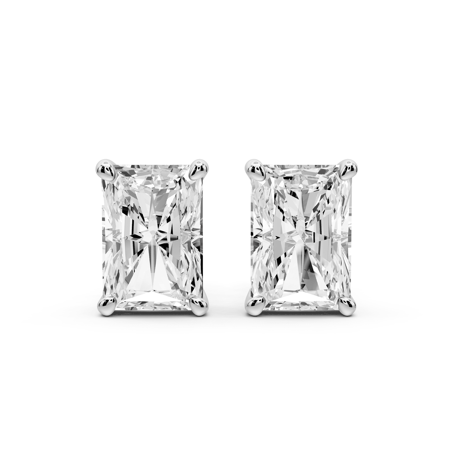 Este - 5ct 14k white gold Radiant - Cut Diamond Stud Earrings - Mr. Alex Jewelry