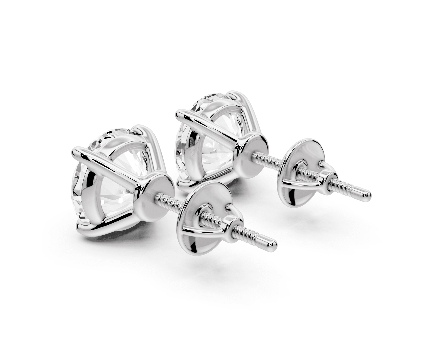 Este - 5ct 14k white gold Round - Cut Diamond Stud Earrings - Mr. Alex Jewelry