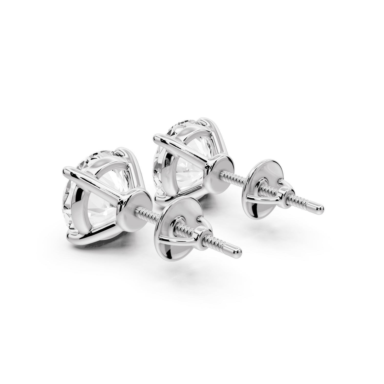 Este - 5ct 14k white gold Round - Cut Diamond Stud Earrings - Mr. Alex Jewelry