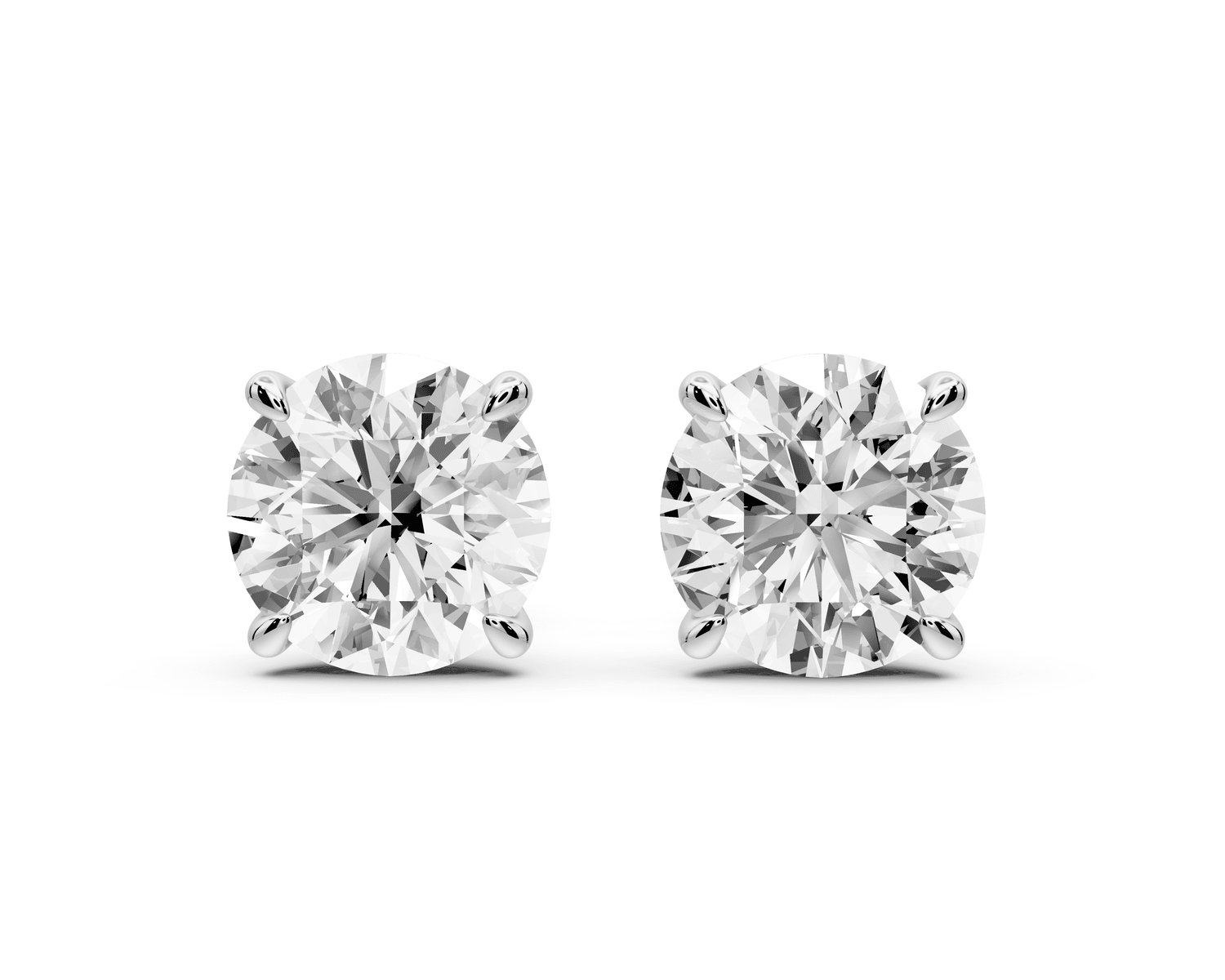 Este - 5ct 14k white gold Round - Cut Diamond Stud Earrings - Mr. Alex Jewelry