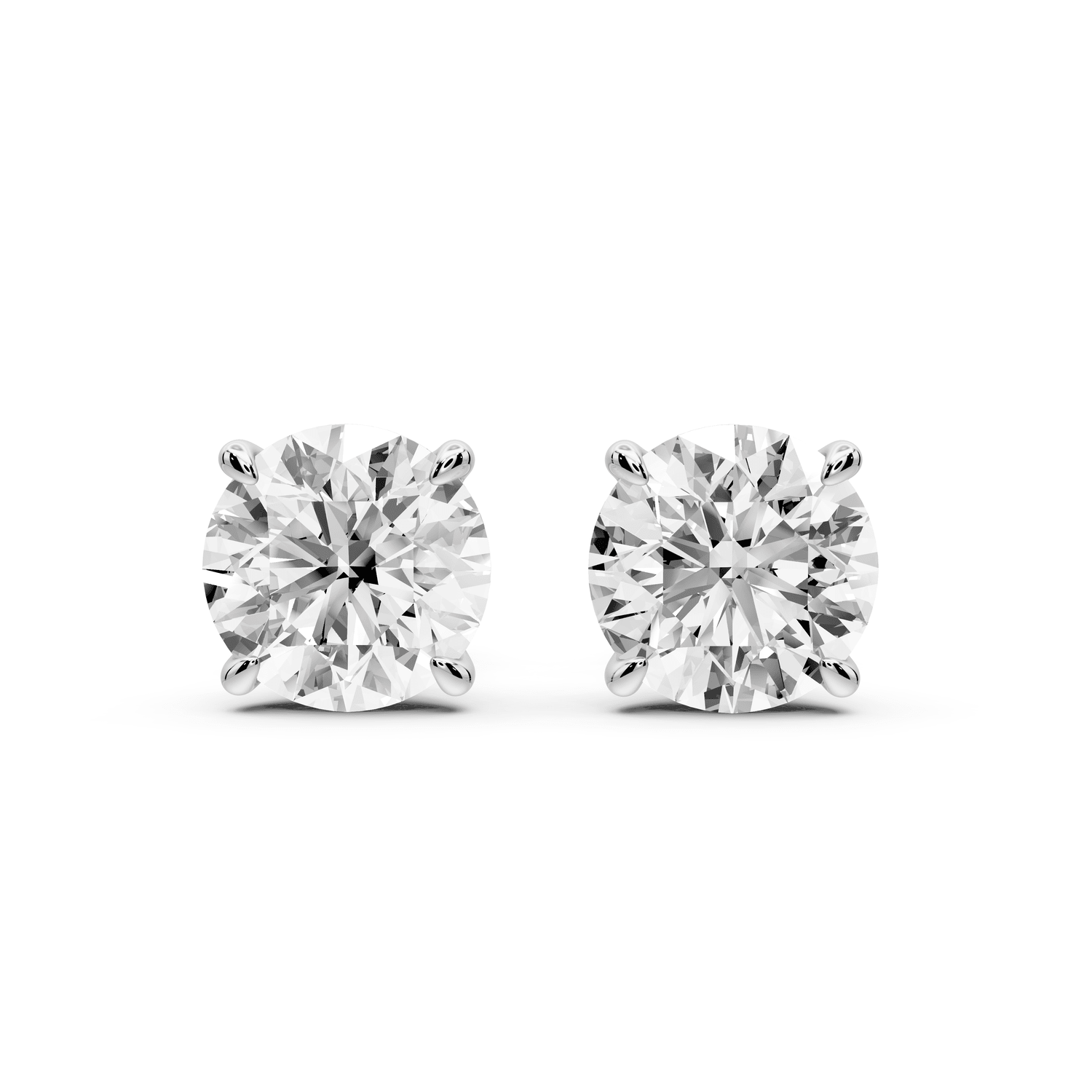 Este - 5ct 14k white gold Round - Cut Diamond Stud Earrings - Mr. Alex Jewelry