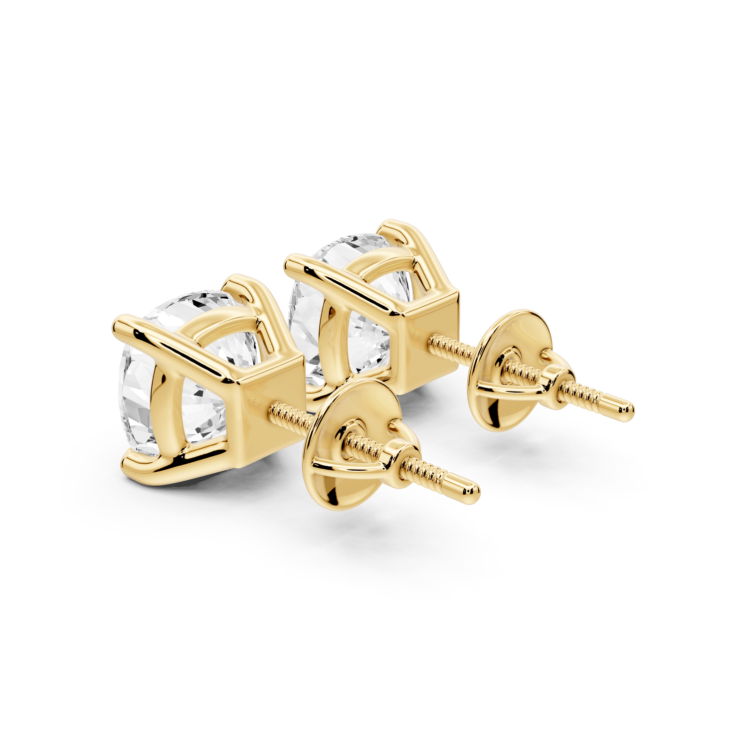 Este - 5ct 14k yellow gold Cushion - Cut Diamond Stud Earrings - Mr. Alex Jewelry