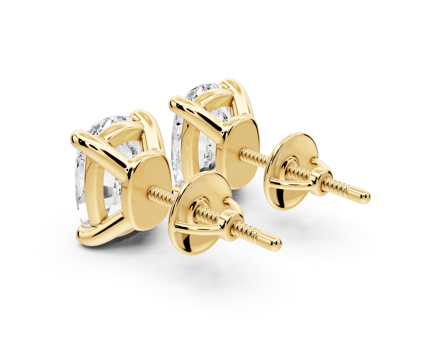 Este - 5ct 14k yellow gold Elgcushion - Cut Diamond Stud Earrings - Mr. Alex Jewelry