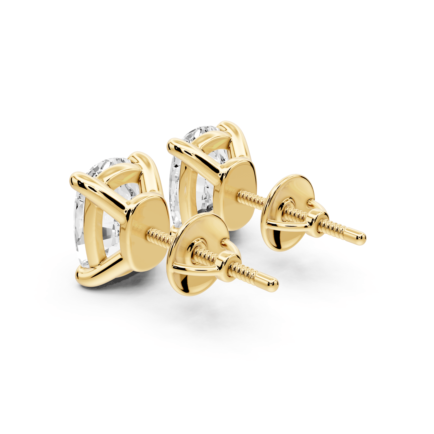 Este - 5ct 14k yellow gold Elgcushion - Cut Diamond Stud Earrings - Mr. Alex Jewelry