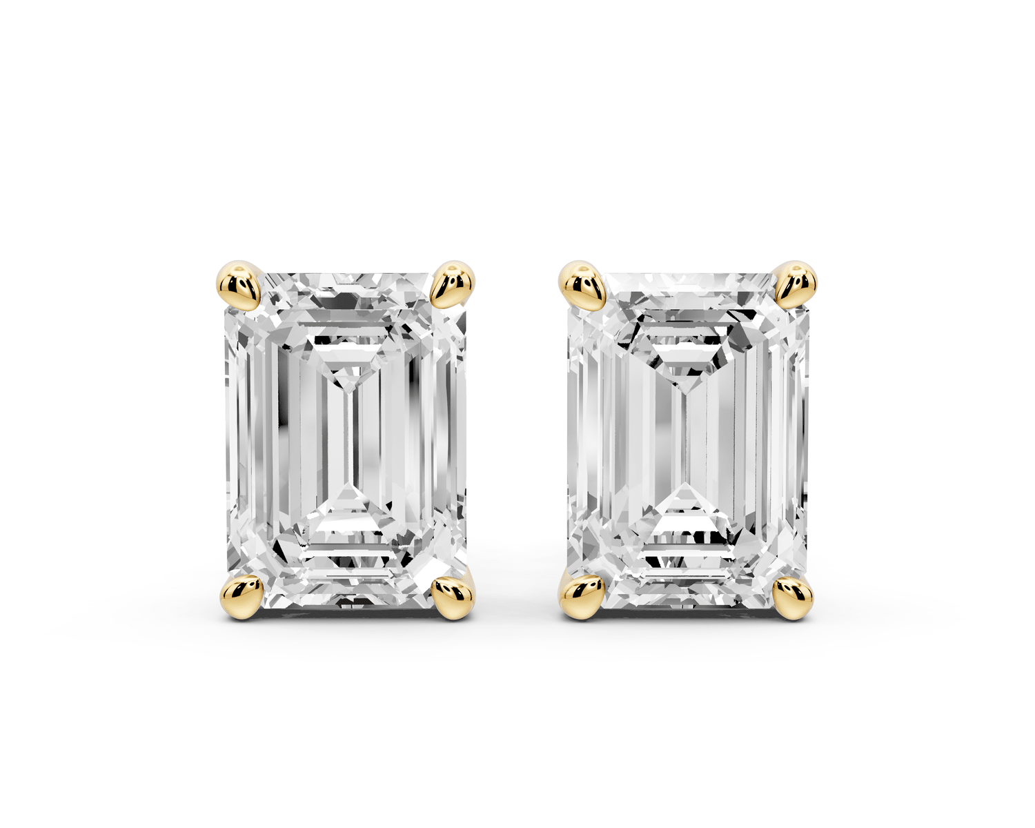 Este - 5ct 14k yellow gold Emerald - Cut Diamond Stud Earrings - Mr. Alex Jewelry