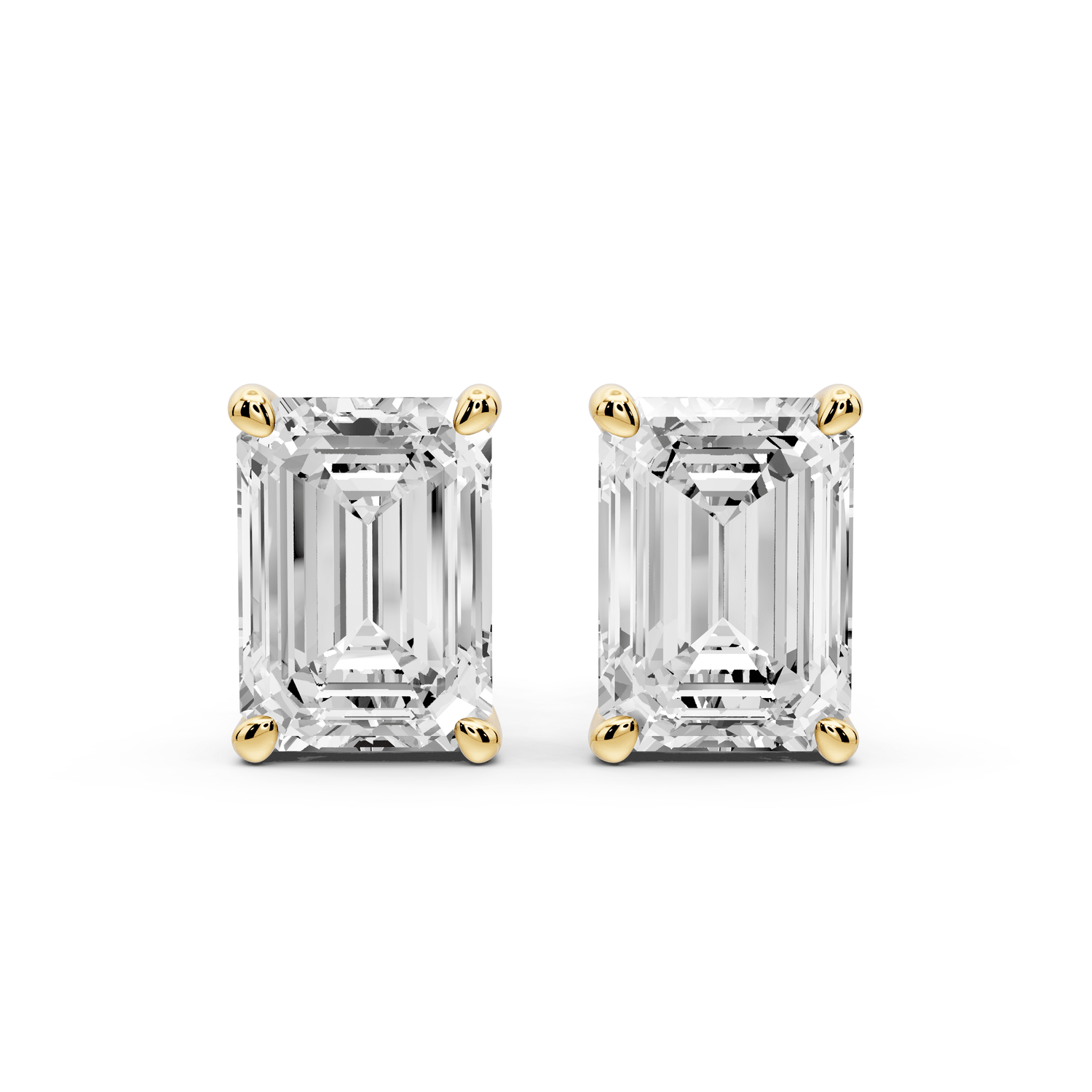 Este - 5ct 14k yellow gold Emerald - Cut Diamond Stud Earrings - Mr. Alex Jewelry
