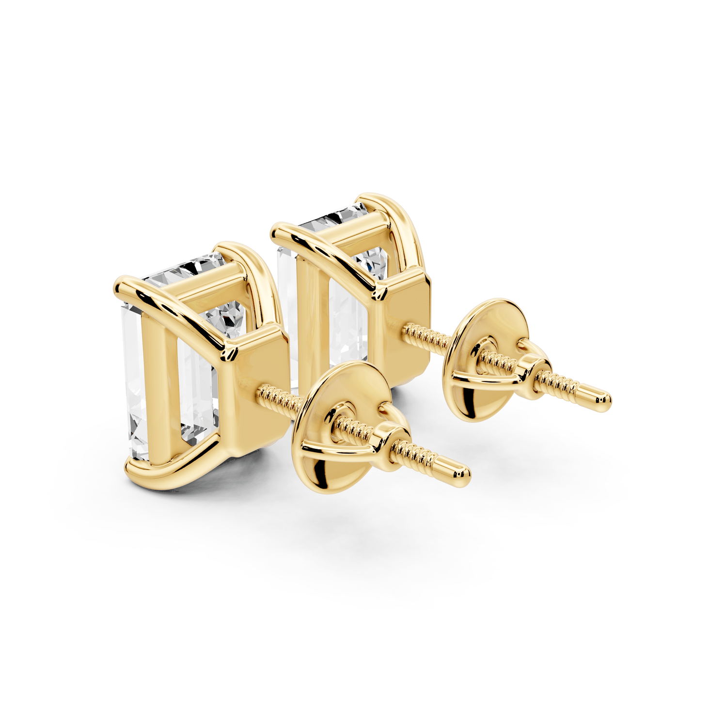 Este - 5ct 14k yellow gold Emerald - Cut Diamond Stud Earrings - Mr. Alex Jewelry