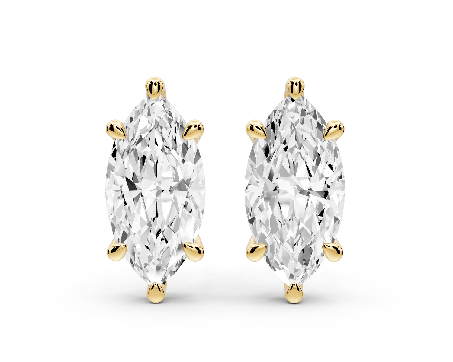 Este - 5ct 14k yellow gold Marquise - Cut Diamond Stud Earrings - Mr. Alex Jewelry
